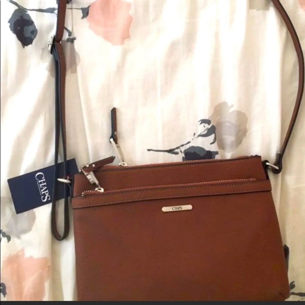 Chaps Brown Crossbody Purse